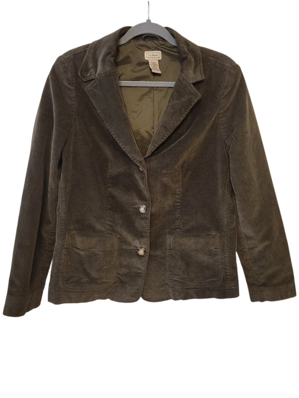 Vintage L.L. Bean Green Corduroy Blazer Jacket Size 10